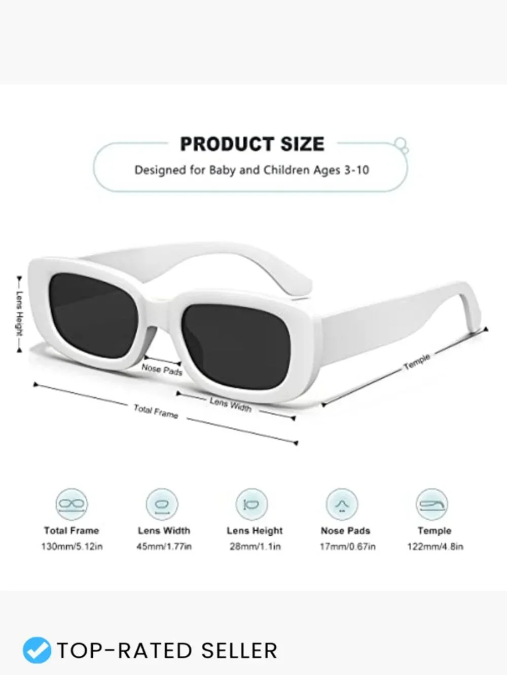 Retro Rectangle Kids Sunglasses 90s Y2K Vintage Narrow Square Frame UV